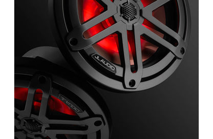 JL Audio M3-770X-S-Gm-i 7.7-inch (196 mm) Marine Coaxial Speakers, Gray Sport Grilles, RGB LED Lighting 93521