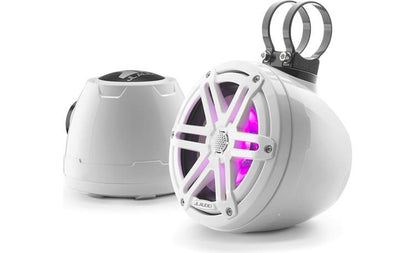 JL Audio M3-650VEX-Gw-S-Gw-i 6.5-inch RGB LED Tower Coaxial System, White Sport Grilles 93402