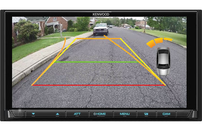 Kenwood eXcelon DMX958XR 6.8″ Digital Multimedia Receiver with Wireless CarPlay, Android Auto, HD Radio + CMOS-740HDLP License Plate Camera