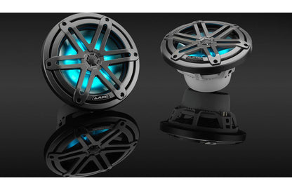 JL Audio M3-770X-S-Gm-i 7.7-inch (196 mm) Marine Coaxial Speakers, Gray Sport Grilles, RGB LED Lighting 93521