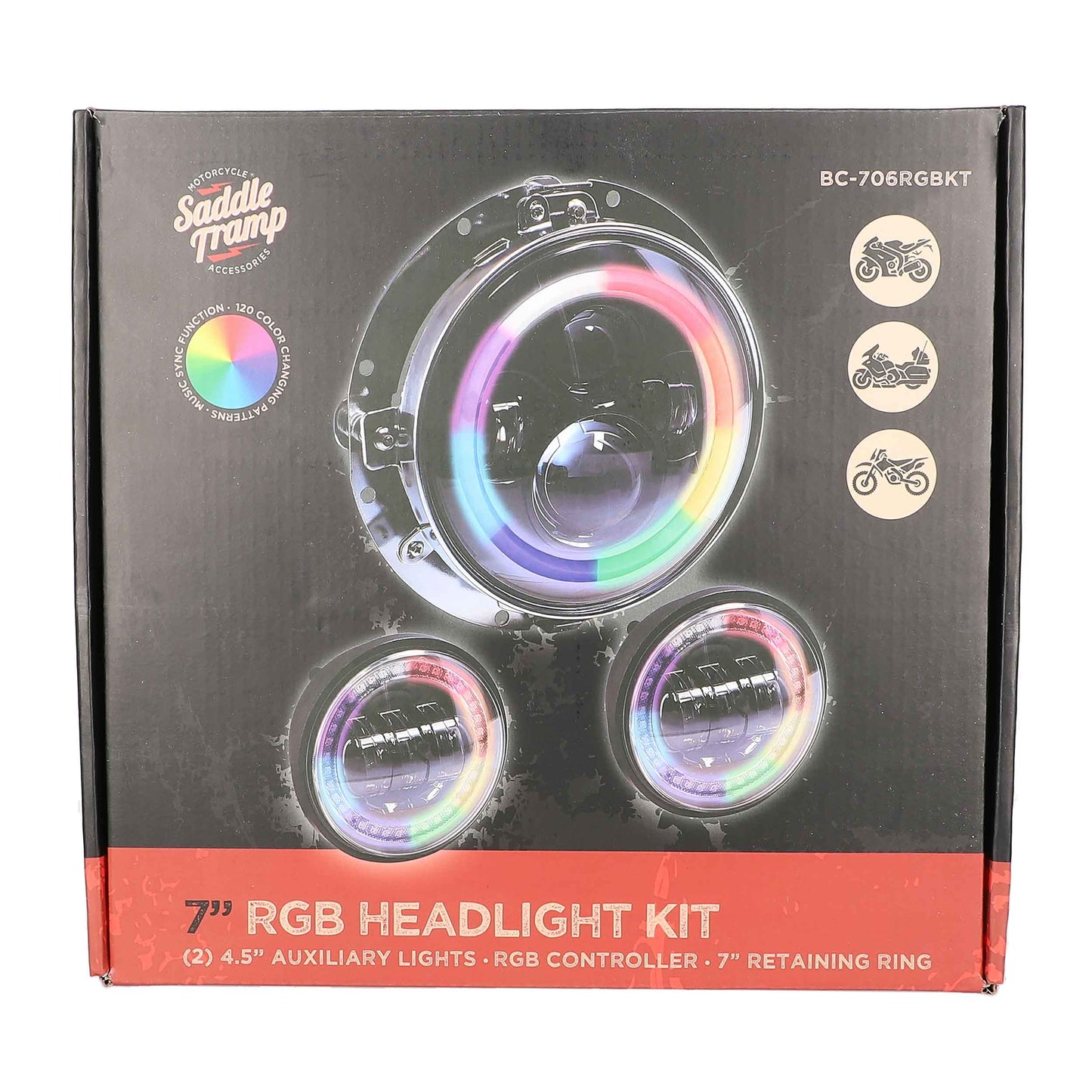 Metra BC-706RGBKT 7 Inch RGB Headlight and 4.5 Inch Aux Kit