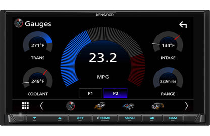 Kenwood eXcelon DMX958XR 6.8″ Digital Multimedia Receiver with Wireless CarPlay, Android Auto, HD Radio + CMOS-740HDLP License Plate Camera