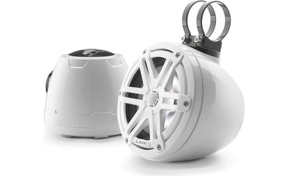 JL Audio M3-650VEX-Gw-S-Gw-i 6.5-inch RGB LED Tower Coaxial System, White Sport Grilles 93402
