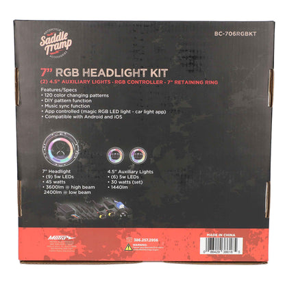 Metra BC-706RGBKT 7 Inch RGB Headlight and 4.5 Inch Aux Kit