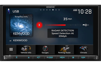 Kenwood eXcelon DMX958XR 6.8″ Digital Multimedia Receiver with Wireless CarPlay, Android Auto, HD Radio + CMOS-320LP HD License Plate Camera