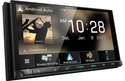 Kenwood eXcelon DMX958XR 6.8″ Digital Multimedia Receiver with Wireless CarPlay, Android Auto, HD Radio + CMOS-320LP HD License Plate Camera