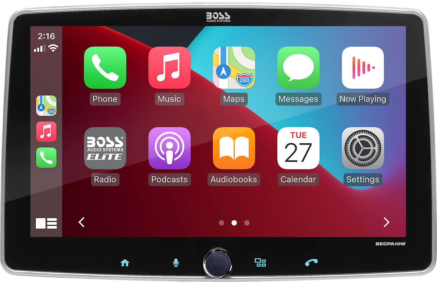 BOSS Audio BECPA10W 10" AM FM BT USB Wireless Apple CarPlay Android Auto Car Stereo