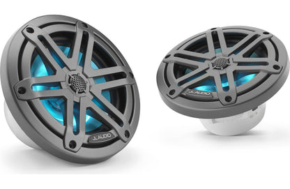 JL Audio M3-650X-S-Gm-i 6.5-inch RGB LED Marine Coaxial Speakers, Gray Sport Grilles 93513