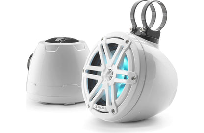 JL Audio M3-650VEX-Gw-S-Gw-i 6.5-inch RGB LED Tower Coaxial System, White Sport Grilles 93402