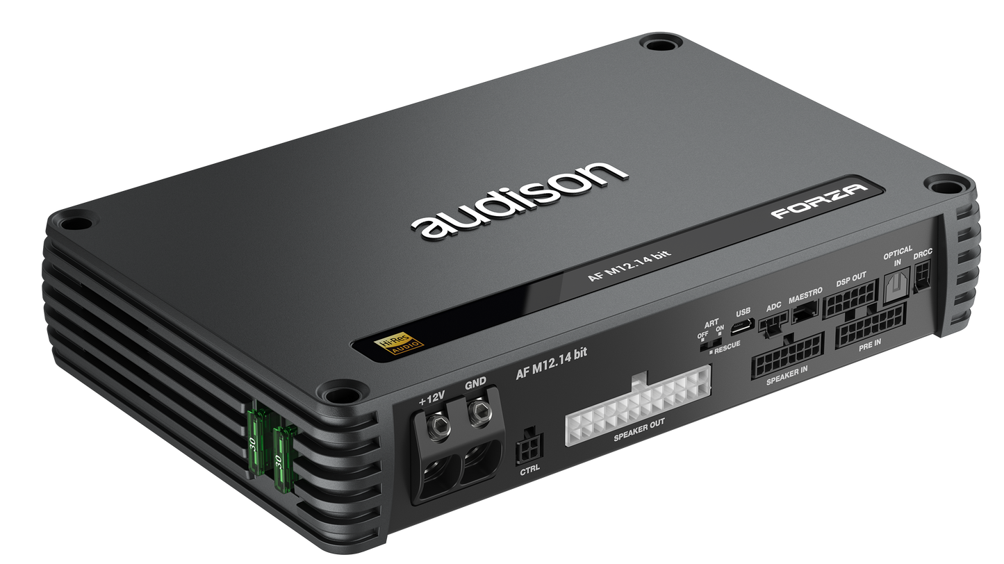 Audison AF M12.14 bit 12-Channel Class-D Amplifier – 60W × 12 RMS @ 4Ω Multi-Channel