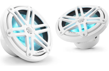 JL Audio M3-770X-S-Gw-i 7.7-inch Marine Coaxial Speakers, White Sport Grilles, RGB LEDs 93523