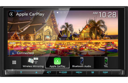 Kenwood eXcelon DMX958XR 6.8″ Digital Multimedia Receiver with Wireless CarPlay, Android Auto, HD Radio + CMOS-740HDLP License Plate Camera
