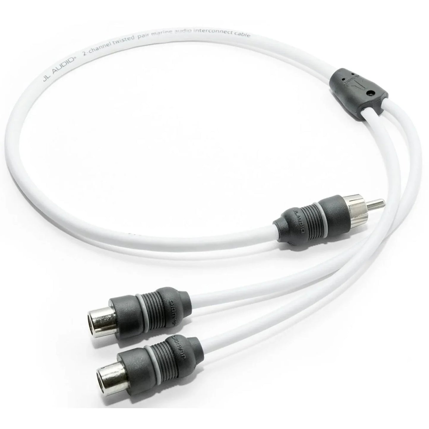 JL Audio Marine Y-adaptor, 1 Male Plug, 2 Female Jacks (XMD-WHTAICY-1M2F) - 010-13553-00 (90475)