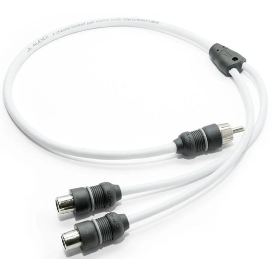 JL Audio Marine Y-adaptor, 1 Male Plug, 2 Female Jacks (XMD-WHTAICY-1M2F) - 010-13553-00 (90475)