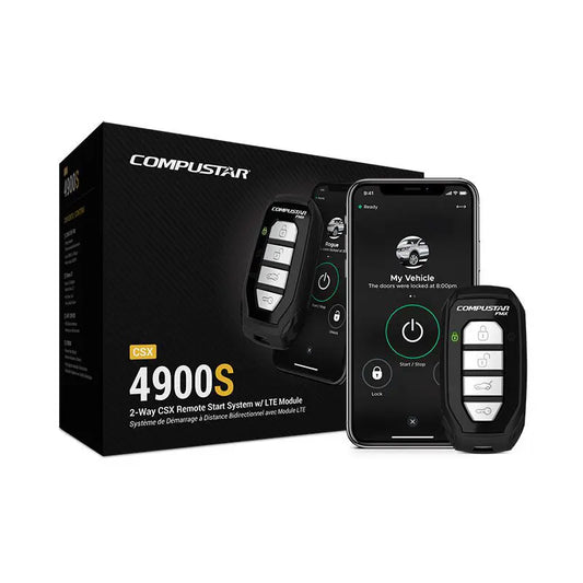Compustar CSX4900-S 2-Way Remote Start System – 4-Button Remotes, 3000 ft Range, Drone X1 LTE Included