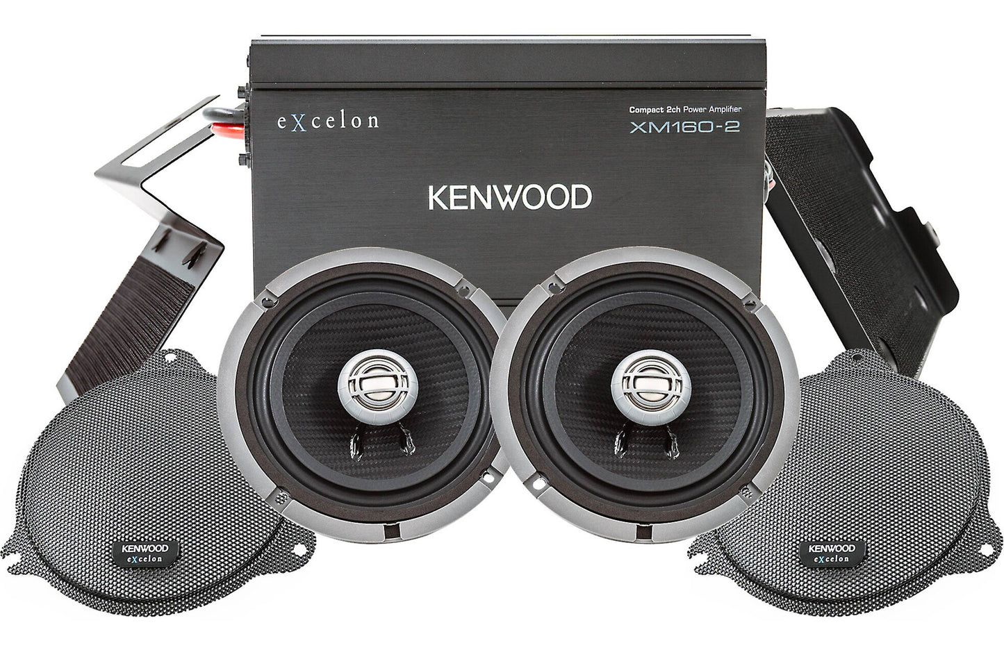Kenwood eXcelon P-HD1F Front Amplified Audio Package fits 2014+ Harley Davidson Motorcycles