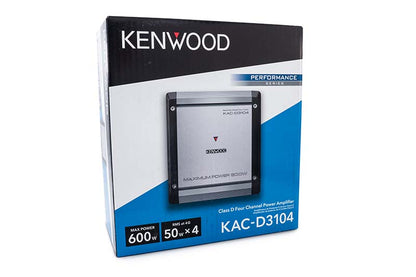 Kenwood KAC-D3104 Compact 4-Channel Class D Car Audio Amplifier 600W Max