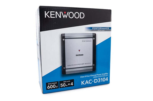 Kenwood KAC-D3104 Compact 4-Channel Class D Car Audio Amplifier 600W Max