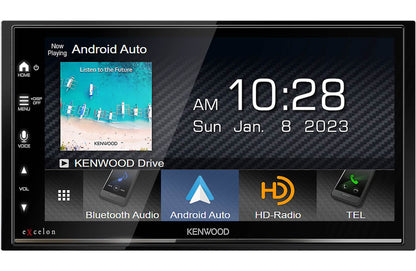Kenwood eXcelon DMX809S 6.75″ Digital Multimedia Receiver with Wireless CarPlay, Android Auto, HD Radio + CMOS-230 Low-Profile Backup Camera