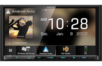 Kenwood eXcelon DMX908S 6.75″ Digital Multimedia Receiver with Wireless CarPlay, Android Auto, HD Radio + CMOS-130 Low-Profile Backup Camera