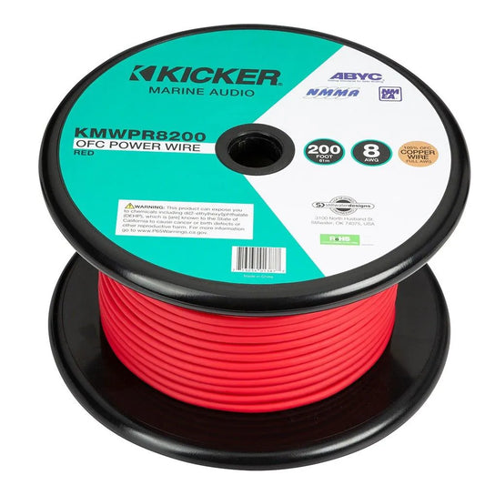 Kicker 47KMWPR8200 Marine 8 AWG Power Wire, 200 ft, Red