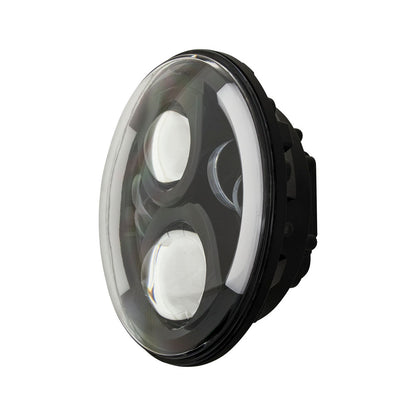 Metra BC-703B 7 Inch Black LED Motorcycle Headlight Partial Halo