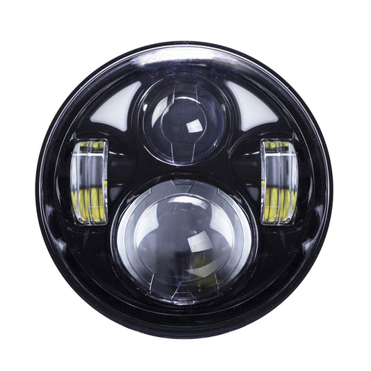 Metra BC-561B Round Motorcycle Headlights with Black Face and Partial Halo
