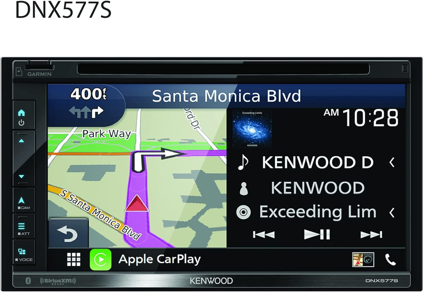 Kenwood DNX577S 6.8" Apple CarPlay Android Auto GPS Car Stereo + CMOS-130 Rearview Camera