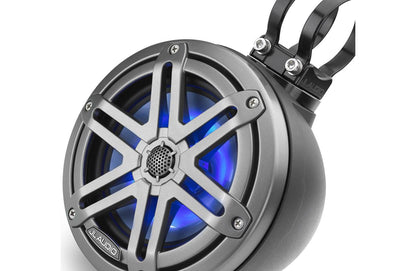 JL Audio M3-650VEX-Mb-S-Gm-i 6.5-inch RGB LED Tower Coaxial System, Gray Sport Grilles 93403