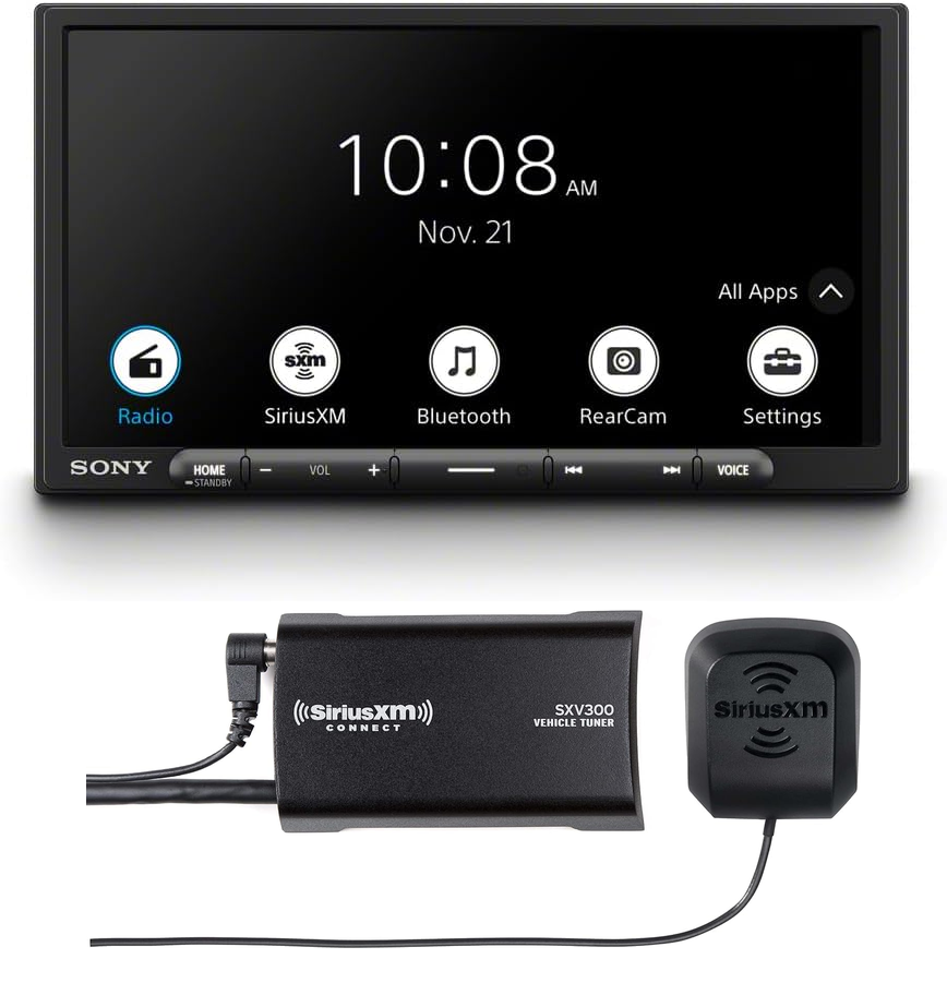 Sony XAV-AX3700 6.95" Media Receiver with Apple CarPlay, Android Auto, WebLink Cast, SiriusXM Ready + SXV300V1 SiriusXM Vehicle Tuner Bundle
