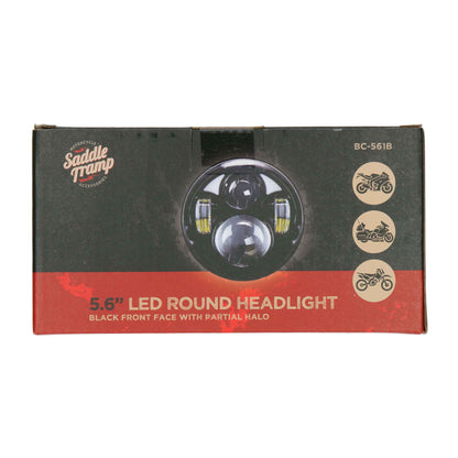 Metra BC-561B Round Motorcycle Headlights with Black Face and Partial Halo
