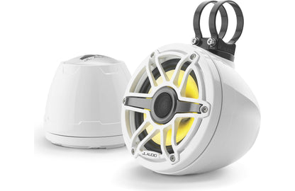 JL Audio M6-650VEX-Gw-S-GwGw-i 6.5-inch Lighted Tower Coaxial Speakers, White Sport Grilles 93412