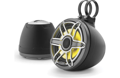 JL Audio M6-650VEX-Mb-S-GmTi-i 6.5-inch Lighted Tower Coaxial Speakers, Titanium Sport Grilles 93411