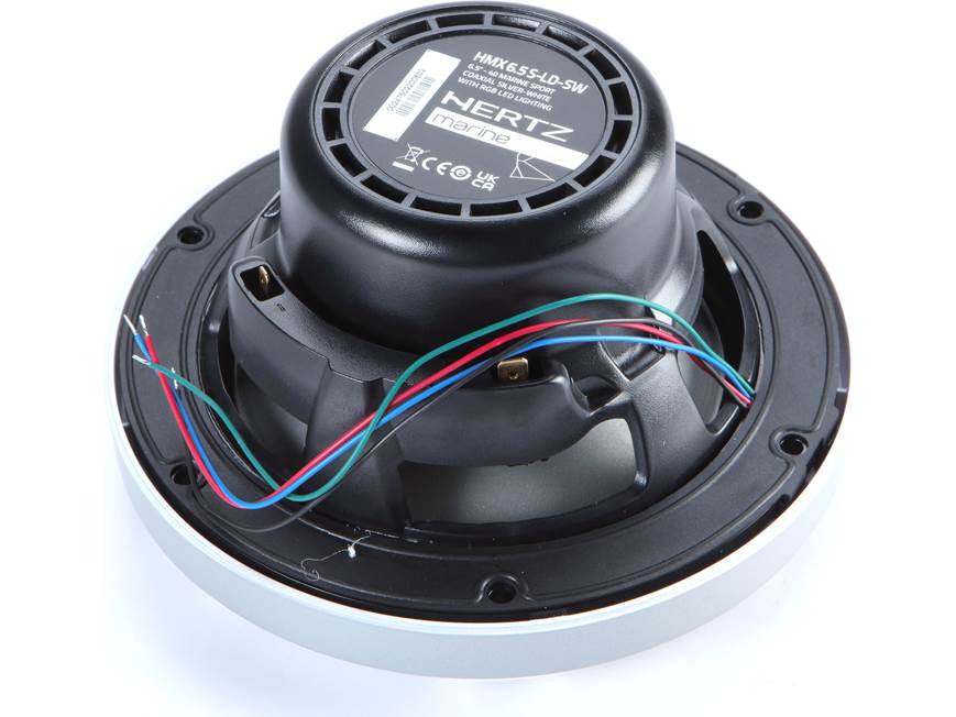 Hertz HMX 6.5 S-LD-G 6.5" 75W RMS 4-Ohm Marine Coaxial Speakers with RGB LEDs Gray Sport Grilles (Pair)