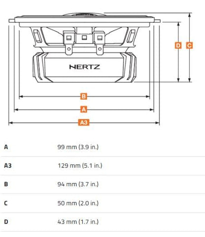 Hertz Dieci DCX 100.3 4" Two-Way Coaxial Speakers – 30W RMS, 4Ω