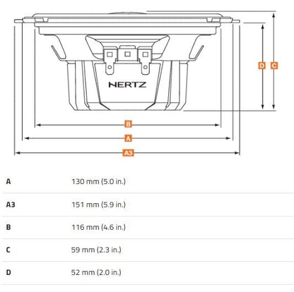 Hertz Dieci DCX 130.3 5 in 40W RMS 4Ω Two-Way Coaxial Speakers (Pair)