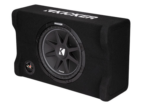 Kicker Comp 48CDF124 12" Down-Firing Loaded Subwoofer Enclosure, 150W RMS, 4Ω - left view