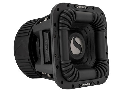 Kicker SoloX L7X 49L7X101 10" Square Competition Subwoofer, DVC, 1Ω - three-quarter view