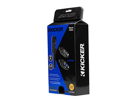 Kicker 46QI205 Q-Series 2-Channel RCA Interconnect, 0.5 m - right view