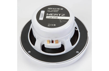 Hertz HEX 6.5 M-TW 6.5" 100W RMS 4-Ohm Marine Coaxial Speakers White Grilles (Pair)