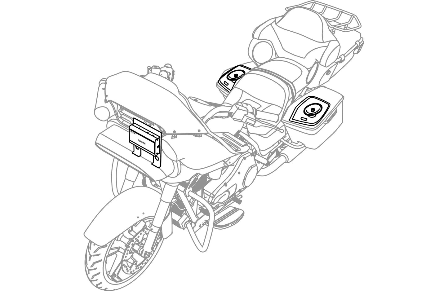 Kenwood eXcelon P-HD2R Rear Amplified Audio Package fits 2014+ Harley Davidson Motorcycles