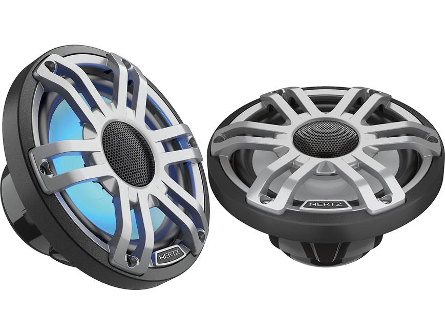 Hertz HMX 6.5 S-LD-G 6.5" 75W RMS 4-Ohm Marine Coaxial Speakers with RGB LEDs Gray Sport Grilles (Pair)