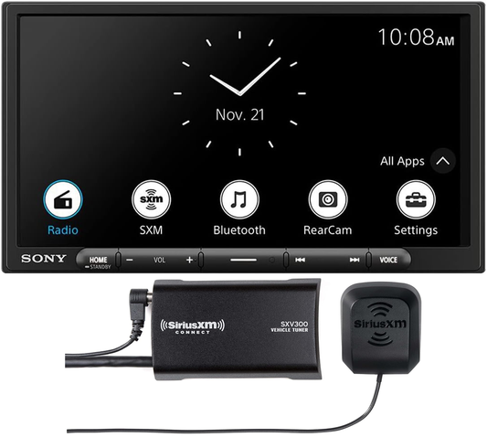 Sony XAV-AX6000 6.95" Wireless Apple CarPlay Android Auto Media Receiver, HDMI, 14-Band EQ + SXV300V1 SiriusXM Vehicle Tuner Bundle