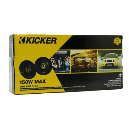 Kicker 46CSC44 4" 300 Watt 4-Ohm 2-Way Car Audio Coaxial Speaker (Pair)