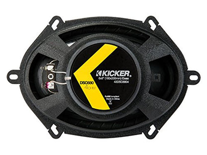 Kicker DSC680 6x8-Inch (160x200mm) Coaxial Speakers, 4-Ohm (Pair)