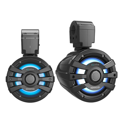 Kenwood eXcelon XM65TBL 6.5 Inch 2 Way Marine & Powersports Tower Speakers Pair (Black)