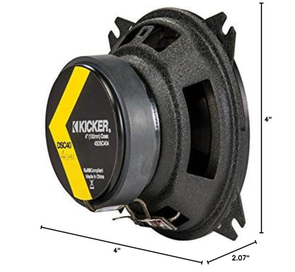Kicker 43DSC404 4-Inch (100mm) Coaxial Speakers, 4-Ohm (Pair)