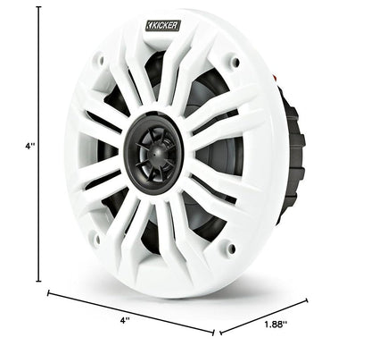 Kicker 45KM42 4-Inch Marine Coaxial Speakers with 1/2-Inch (13mm) Tweeters