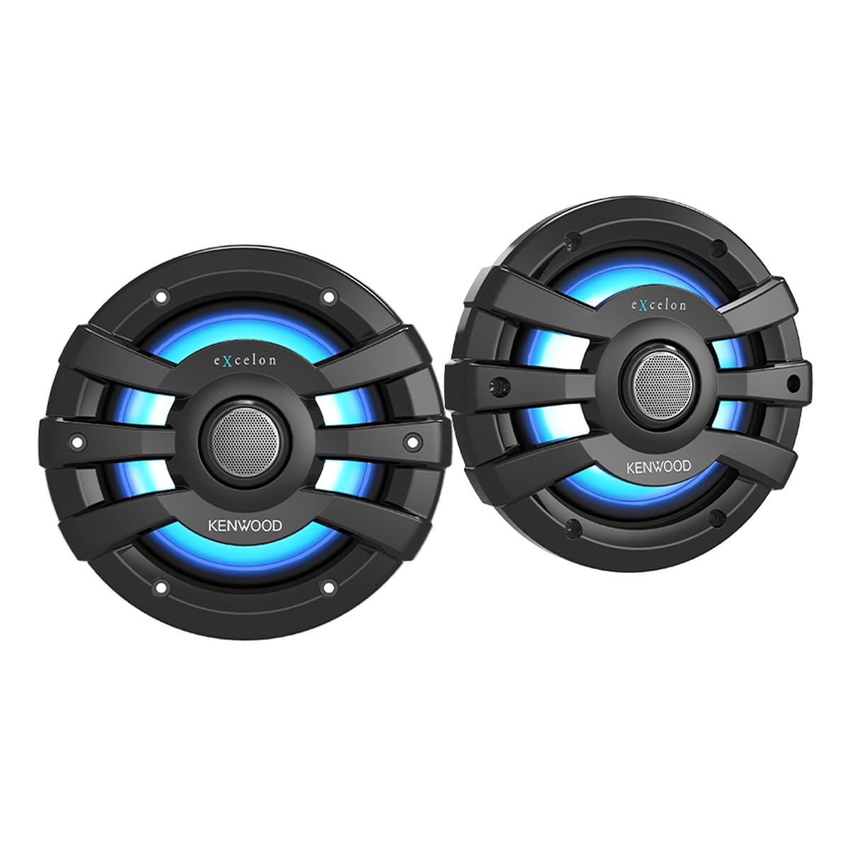Kenwood eXcelon XM65BL 6.5 Inch 2 Way Marine & Powersports Coaxial Speakers Pair (Black)