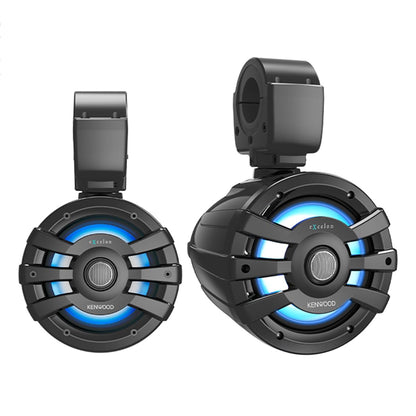 Kenwood eXcelon XM77TBL 7.7 Inch 2 Way Marine & Powersports Tower Speakers Pair (Black)